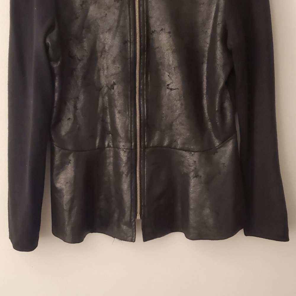 Joy Joy Faux-leather peplum jacket size medium